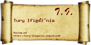 Tury Ifigénia névjegykártya